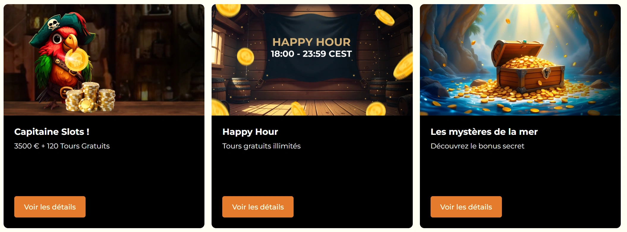 Promotions et Bonus chez Captain Slots