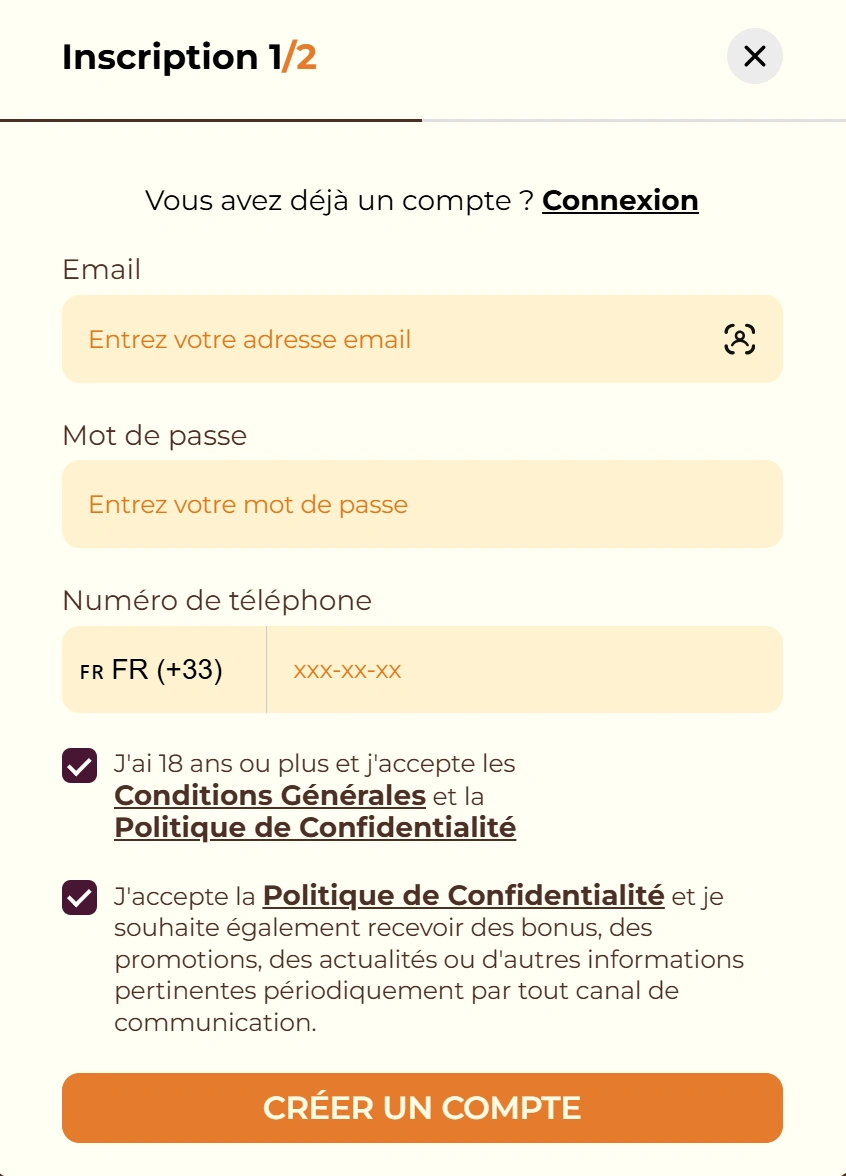 Inscription et Connexion à Captain Slots
